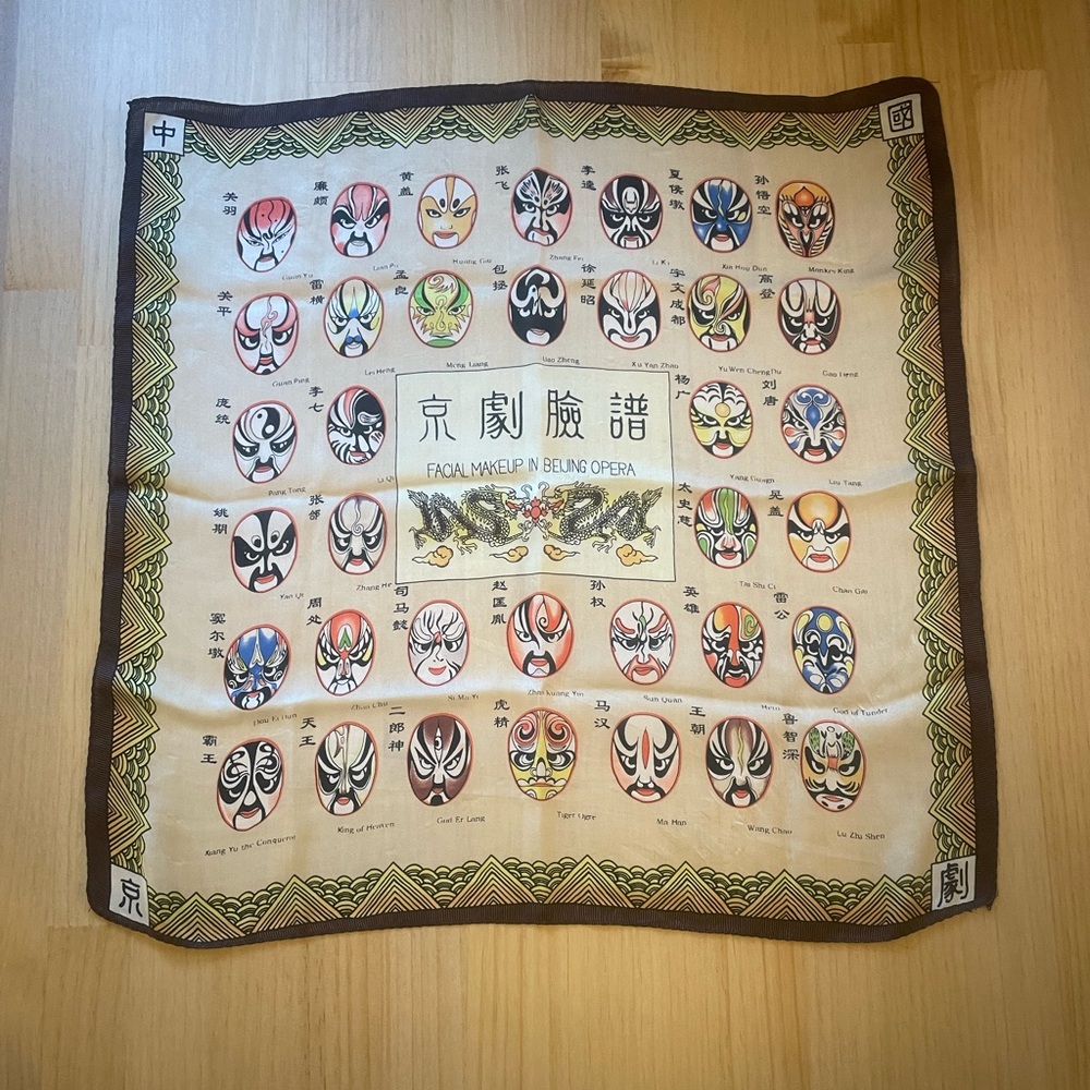 Silk Beijing Opera Face Mask Scarf